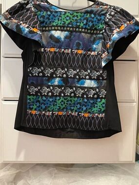 Kenzo X H&M Multicolor Blue Green Printed Top